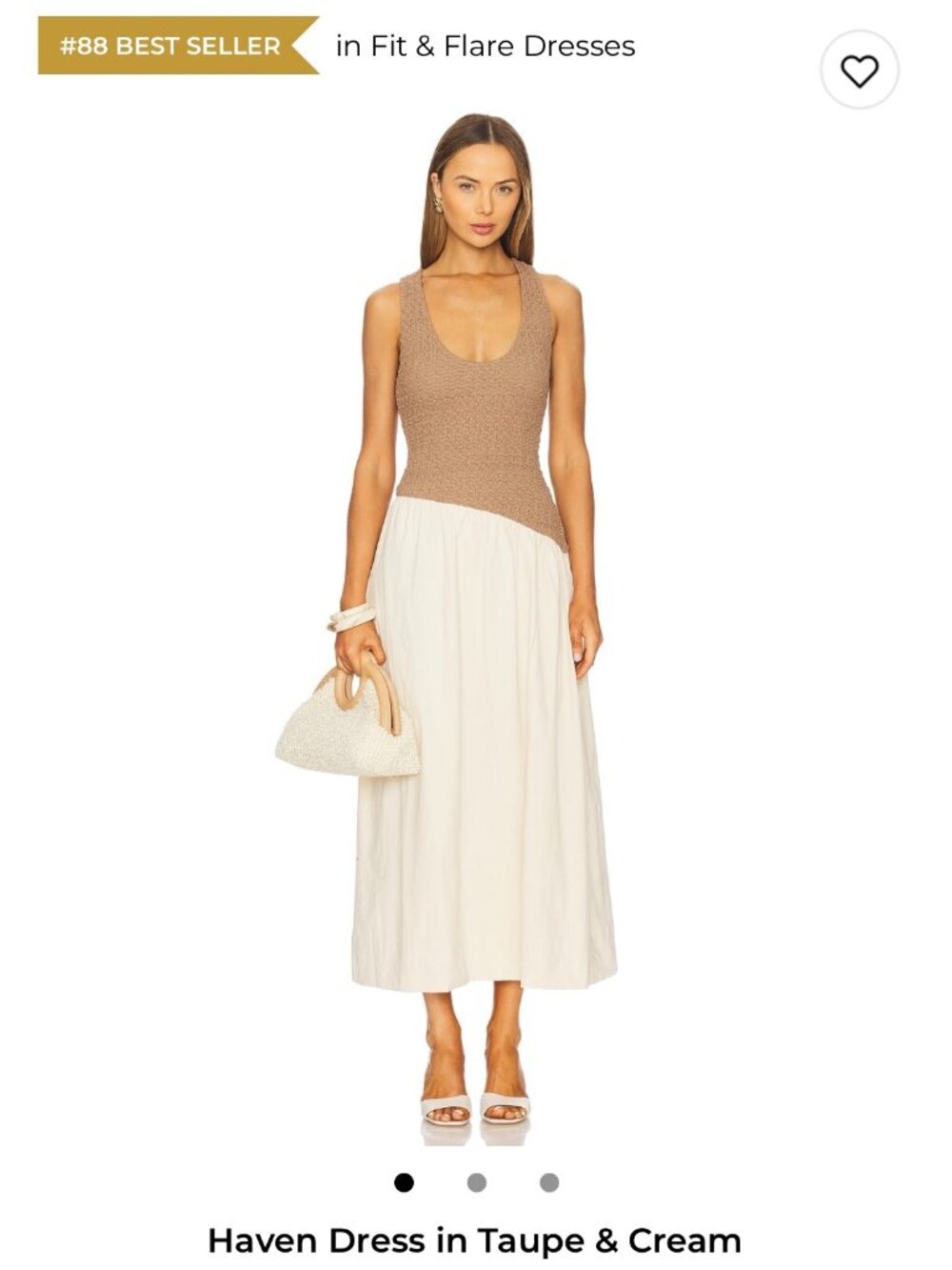 Haven Taupe & Cream Maxi Dress